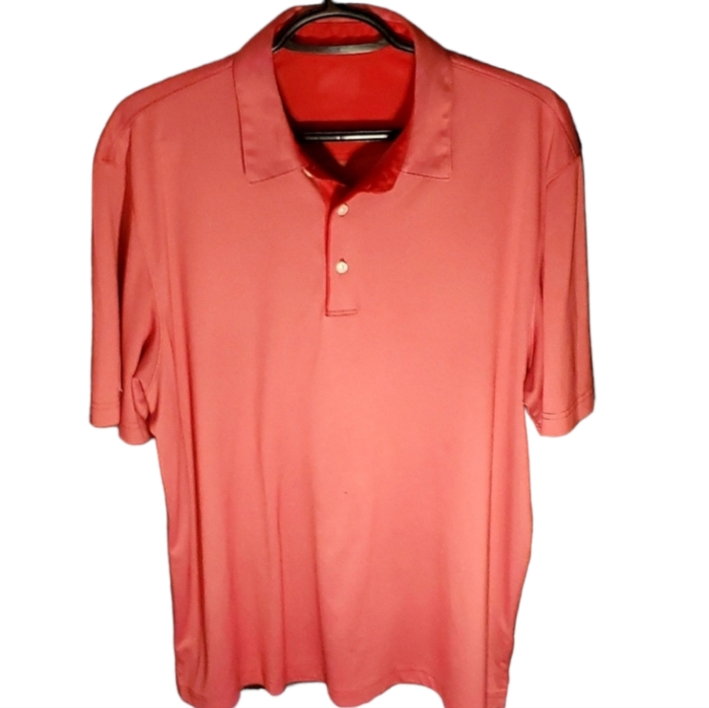 Greg Norman Red Men's ML75 Golf Shirt with Metal Logo Tab -Size L (small snags)